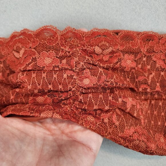 Free People Intimately FP Copper Lace Criss Cross Strappy Bra Bandeau UNpadded M - Picture 3 of 10